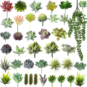 Yunsailing 40-piece artificial succulents set for bright indoor decor and DIY projects.