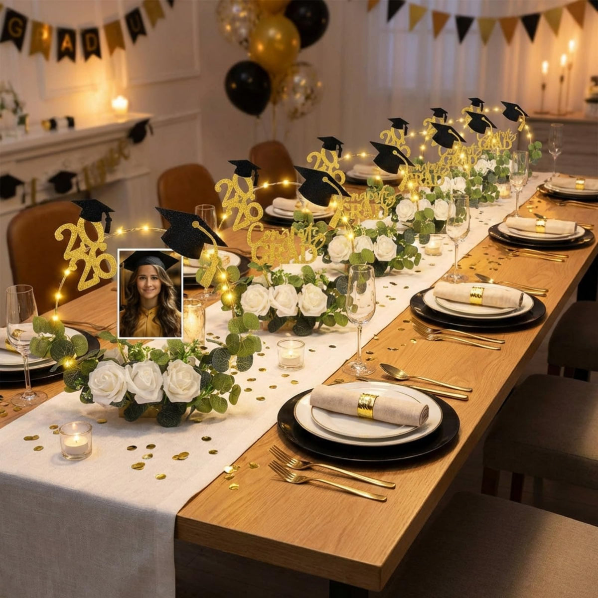 Yunsailing 48 artificial roses create lush, lifelike bouquets for tables.