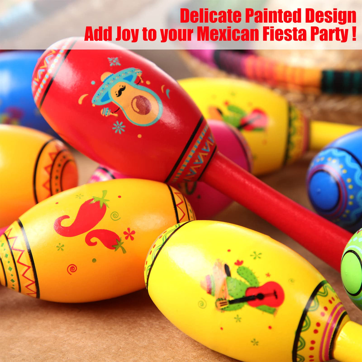 Yunsailing maracas with chili pepper pattern adding festive flair to celebrations