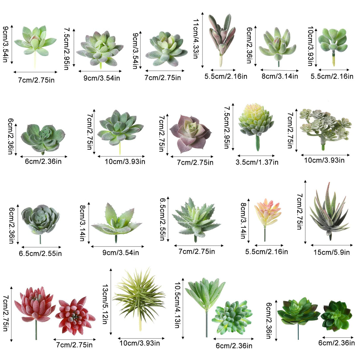 Yunsailing mini succulents variety collection adds color to pots and shelves.