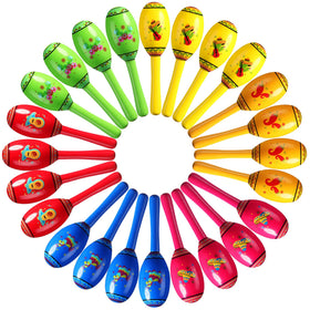 Yunsailing mini wooden fiesta maracas showing six designs for a vibrant party ambience