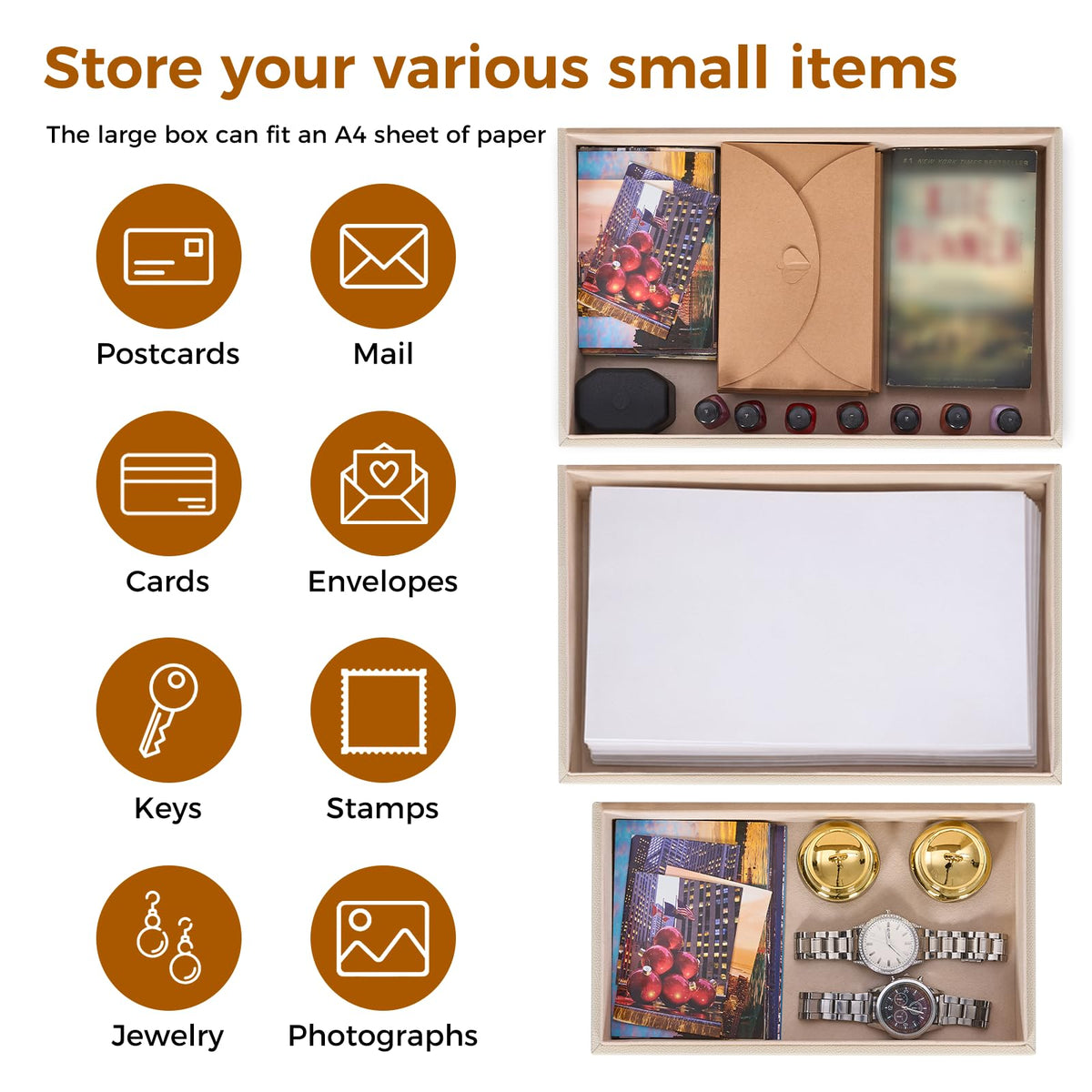 YUNSCEND decorative box on bedroom dresser for accessories