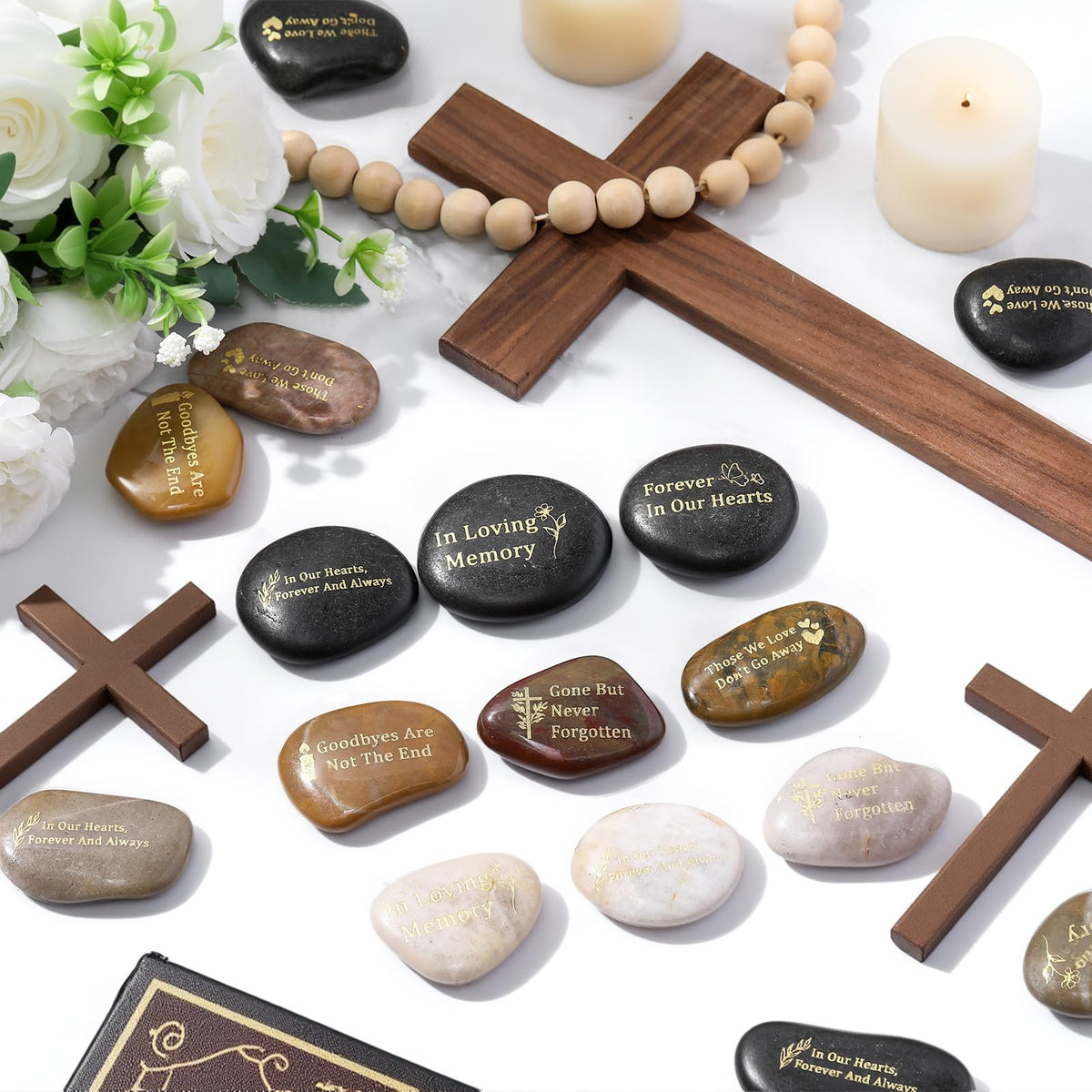 Yuntau bulk memorial gift stones ideal for guests and tributes.