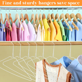 Yuntau wire hangers helping keep a tidy, accessible wardrobe.