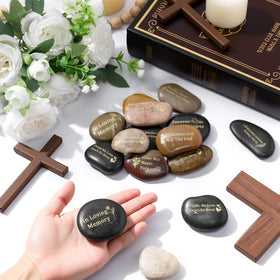 Yuntau home memorial display using river stones for quiet remembrance.