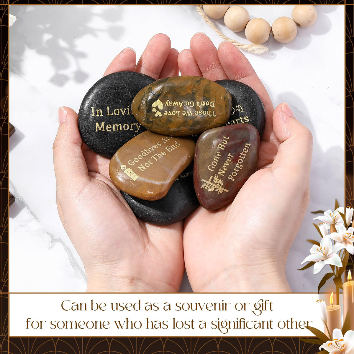 Yuntau multi-color river stones showing natural variety for memorial themes.