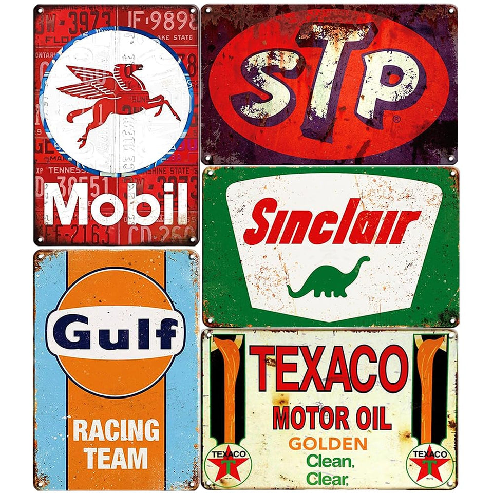 Yunuo vintage tin sign retro garage; durable wall decor with easy mounting.