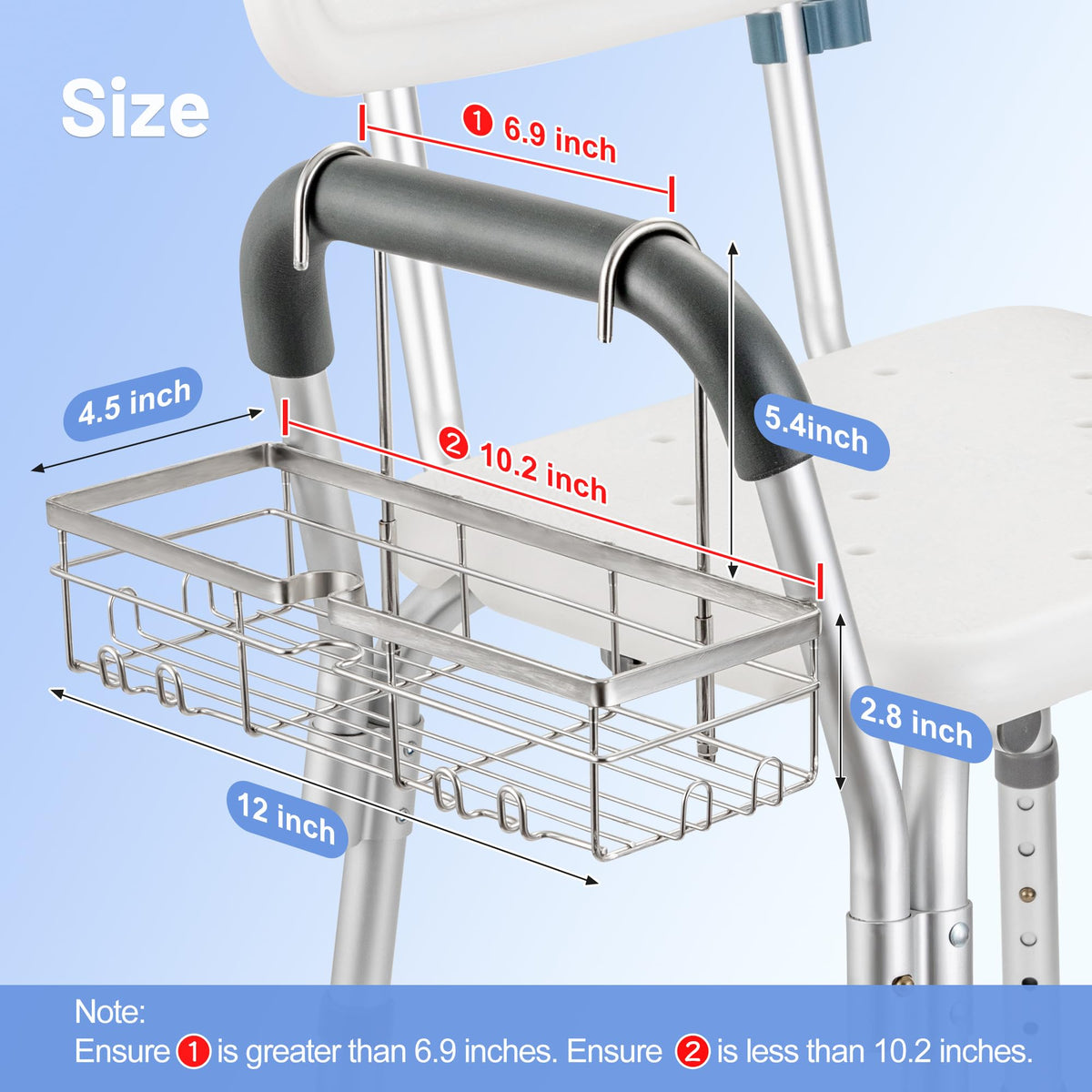 YUOROS 304 stainless steel construction resists rust and corrosion in moist bathrooms.