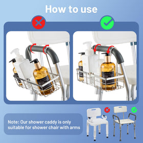 YUOROS bathroom organizer fits standard chairs up to 1.4 inches thick.