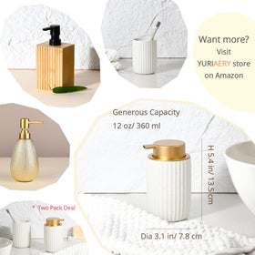YURIAERY speckled ceramic dispenser enhances bathroom or kitchen decor