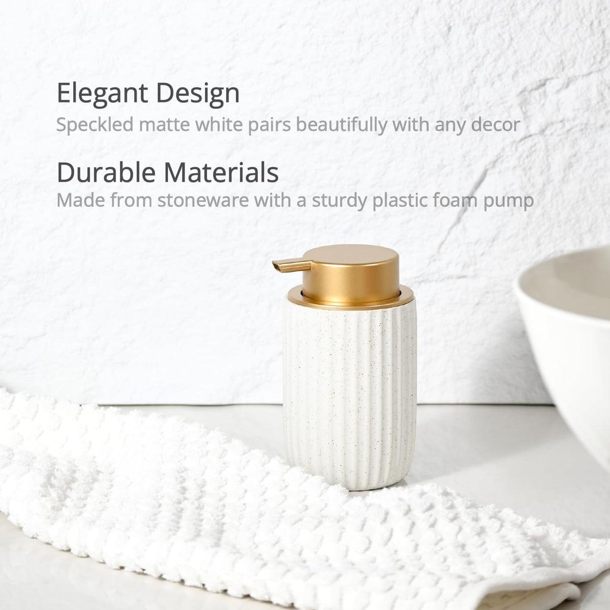 YURIAERY set shown with toothbrush holder for coordinated bathroom style
