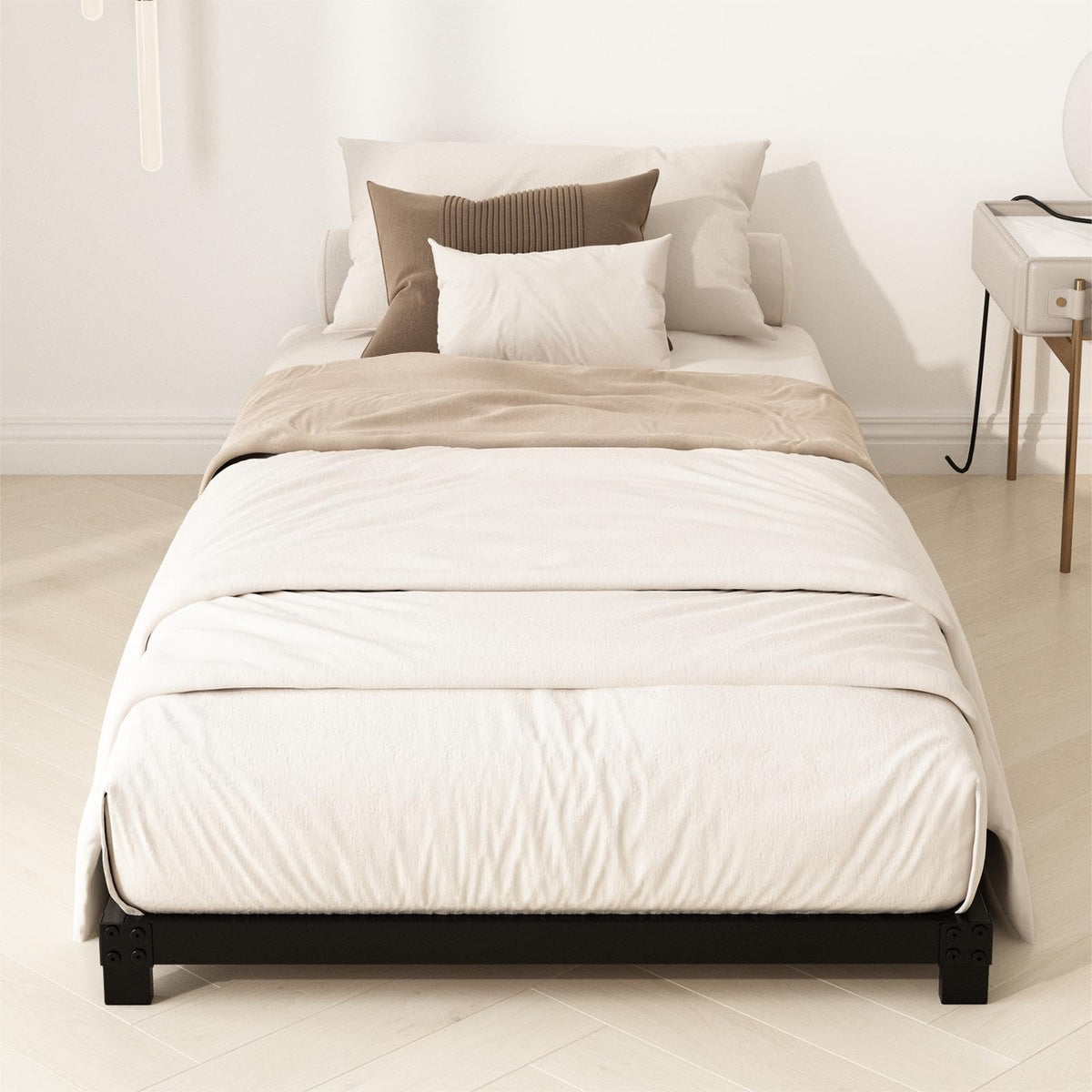 YUSENHEEI bed frame with easy assembly and included tools for fast setup.