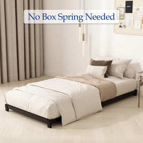 YUSENHEEI twin bed frame no box spring needed, direct mattress placement.