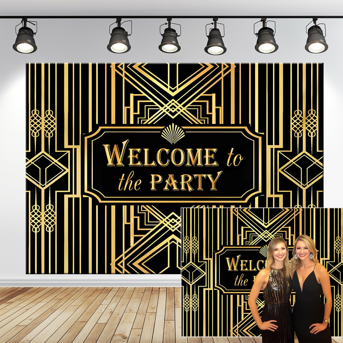 Yusino gold palm leaves provide lush vintage glamour accents.