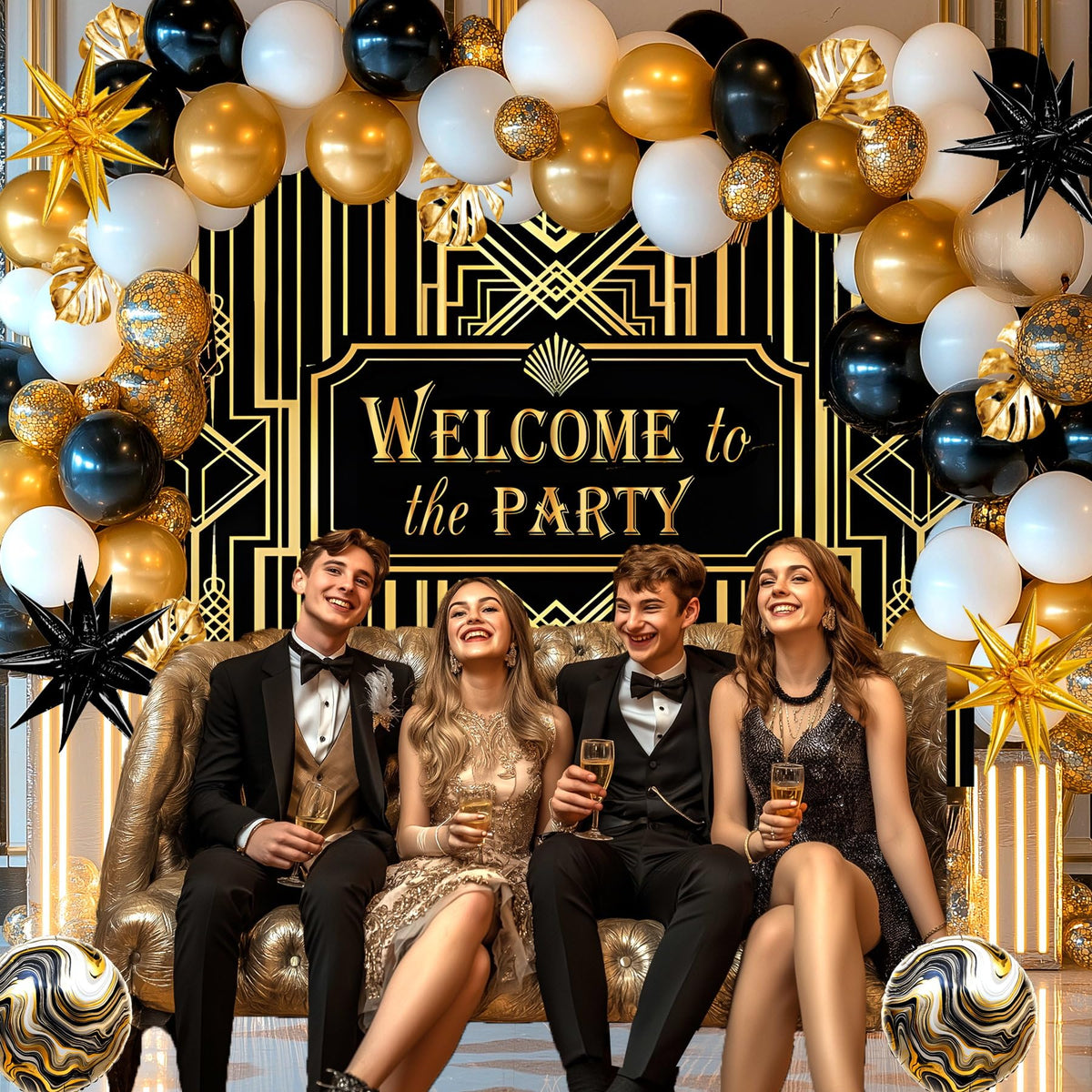 Yusino roaring twenties decor pack for a cohesive party theme.
