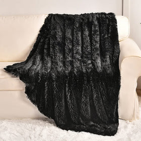 YUSOKI front-side plush fur throw blanket for cozy warmth on the couch