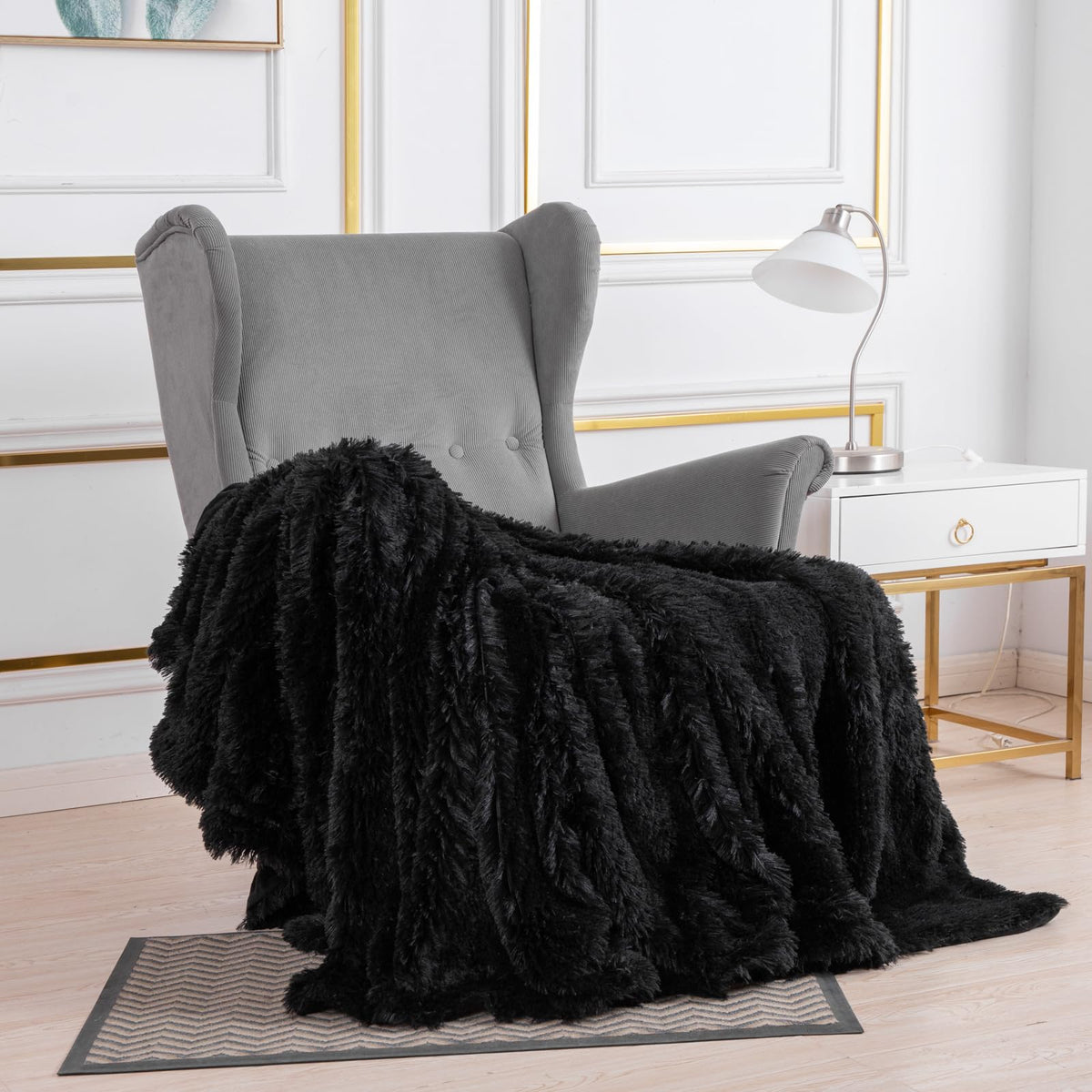 YUSOKI 50x60 inch throw shown on a sofa for generous coverage