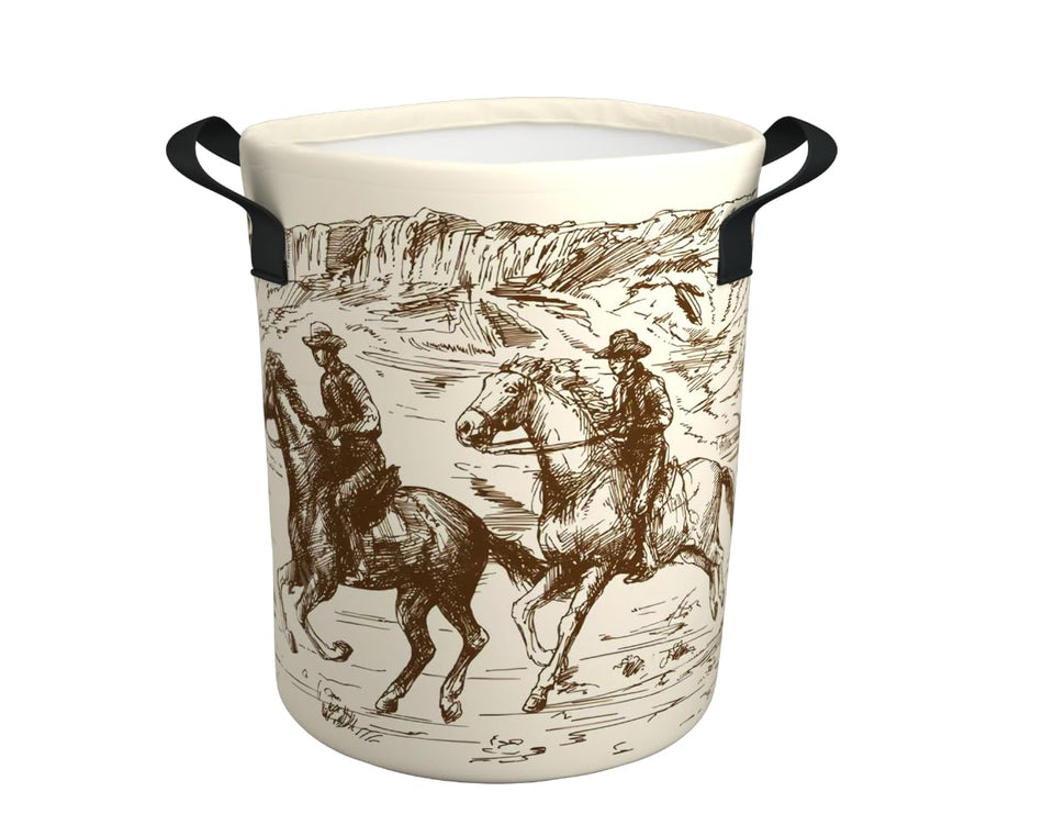 YUXINZHE Western Cowboy laundry basket pattern enhances boys' room decor.