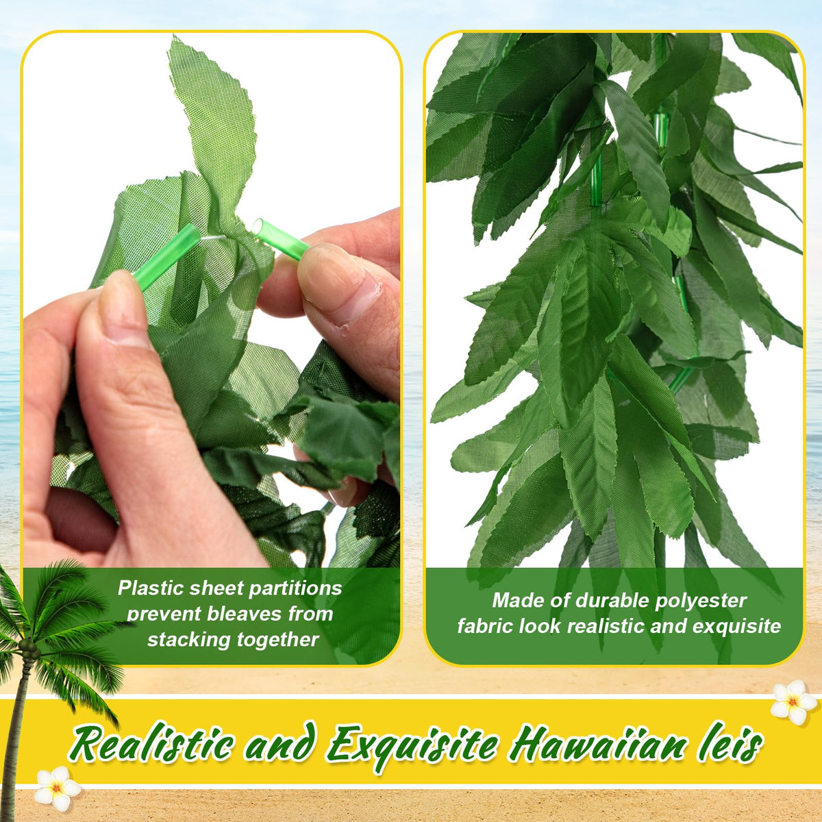 Yuxung green leis full circumference for comfortable wear