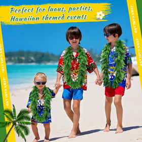 Yuxung pool party scene enhanced by tropical fern leis