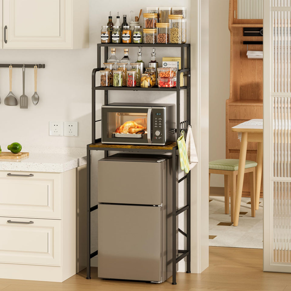 Yuyetuyo 3-Tier Stand top view shows stable, flat shelves