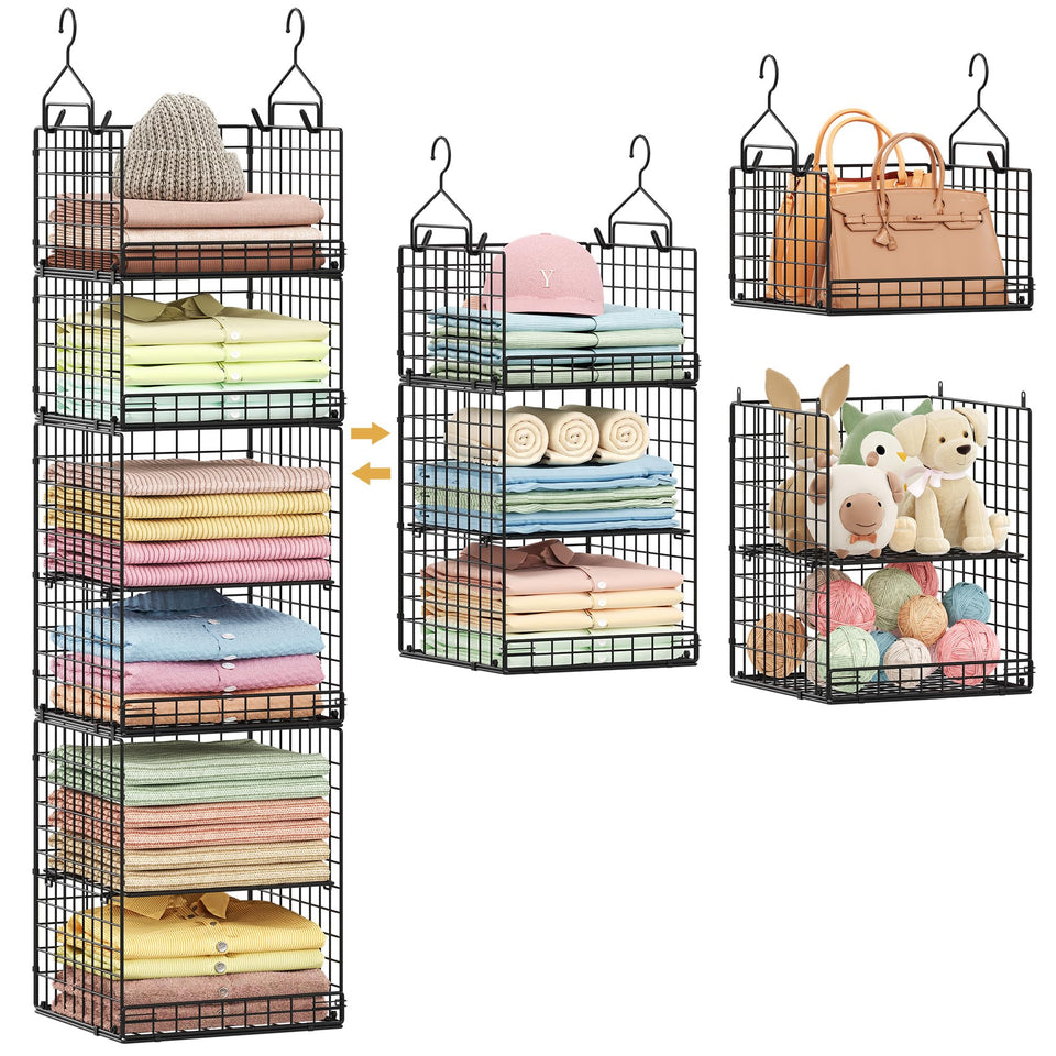 Yuyetuyo 6-tier hanging closet organizer assembly saves vertical space