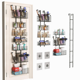 Yuyetuyo 7-Tier Over-The-Door Organizer displaying organized hair tools for easy access