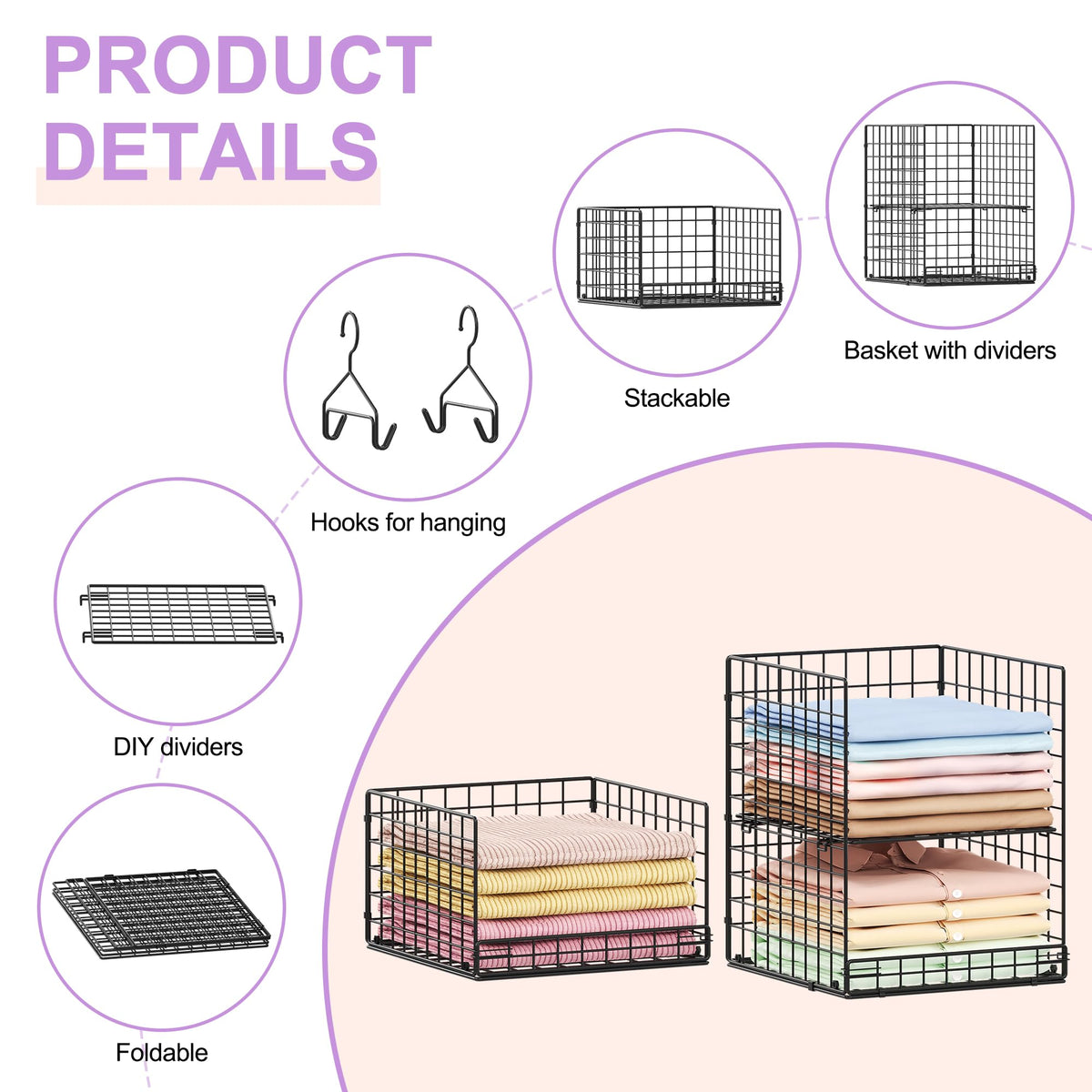Yuyetuyo adjustable dividers allow customizable shelf spacing