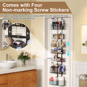 Yuyetuyo bathroom door organizer close-up showing seven baskets for versatile storage