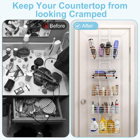 Yuyetuyo iron wire dividers keep hot tools organized in one basket.