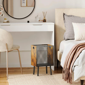 Yuyetuyo metal mesh sides trash can for a modern look and durability.