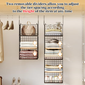 Yuyetuyo separable shelves with hook pairs offer flexible storage options.