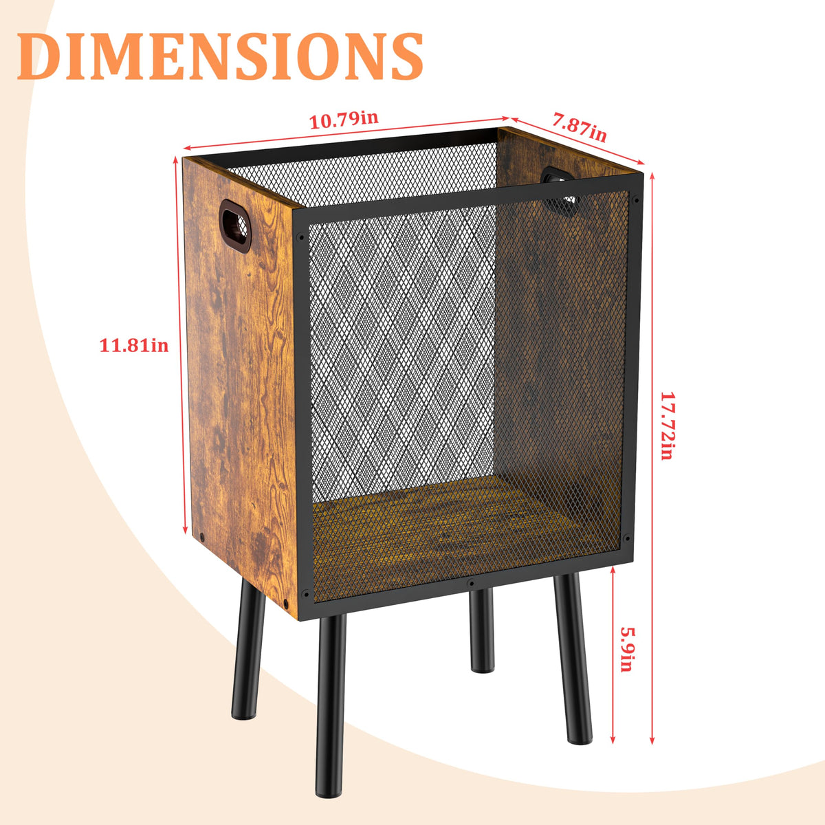 Yuyetuyo small trash can blends with office, bedroom, or dorm decor.