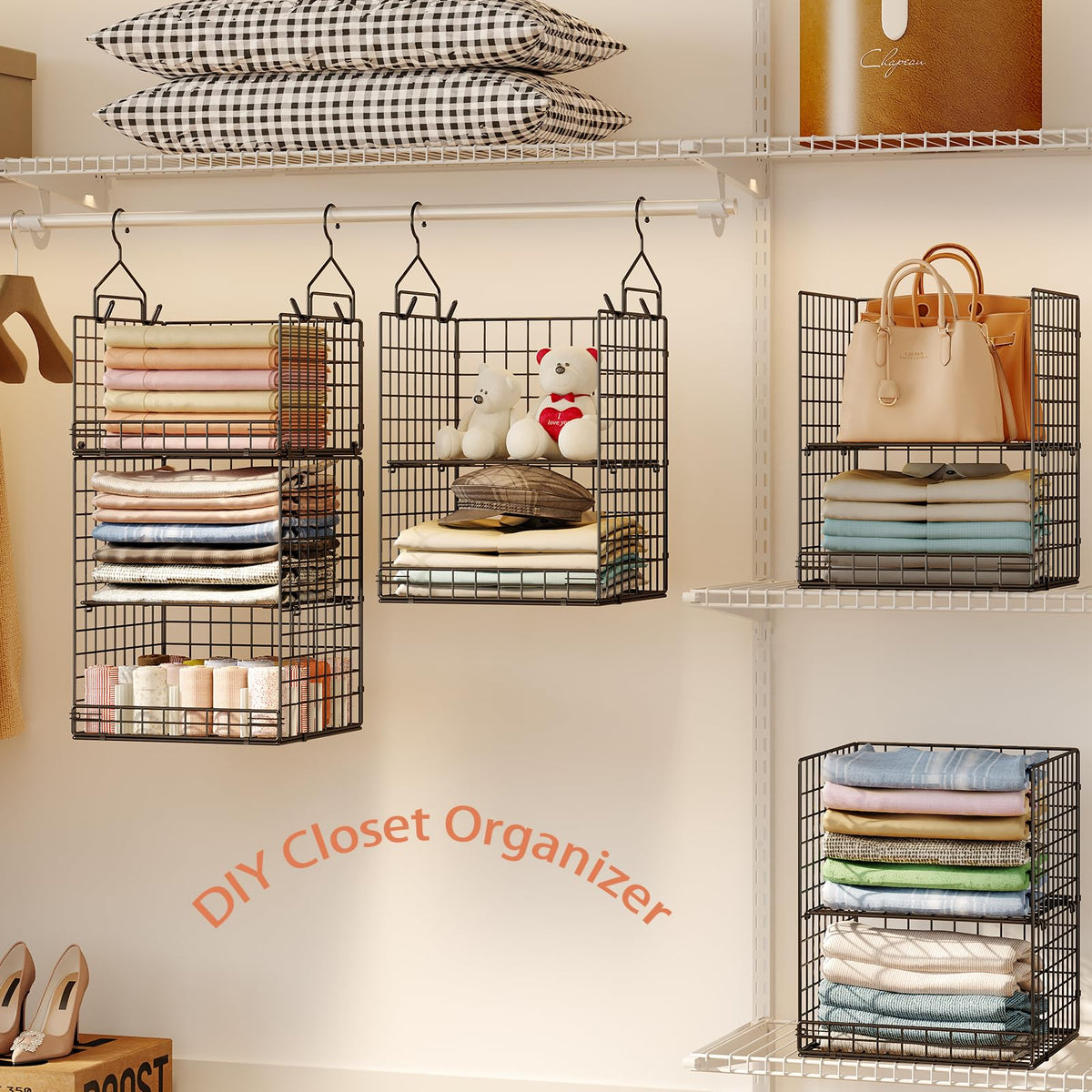 Yuyetuyo vertical closet storage design saves floor space.
