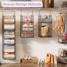 Yuyetuyo wire baskets set provides visible storage for clothes and accessories