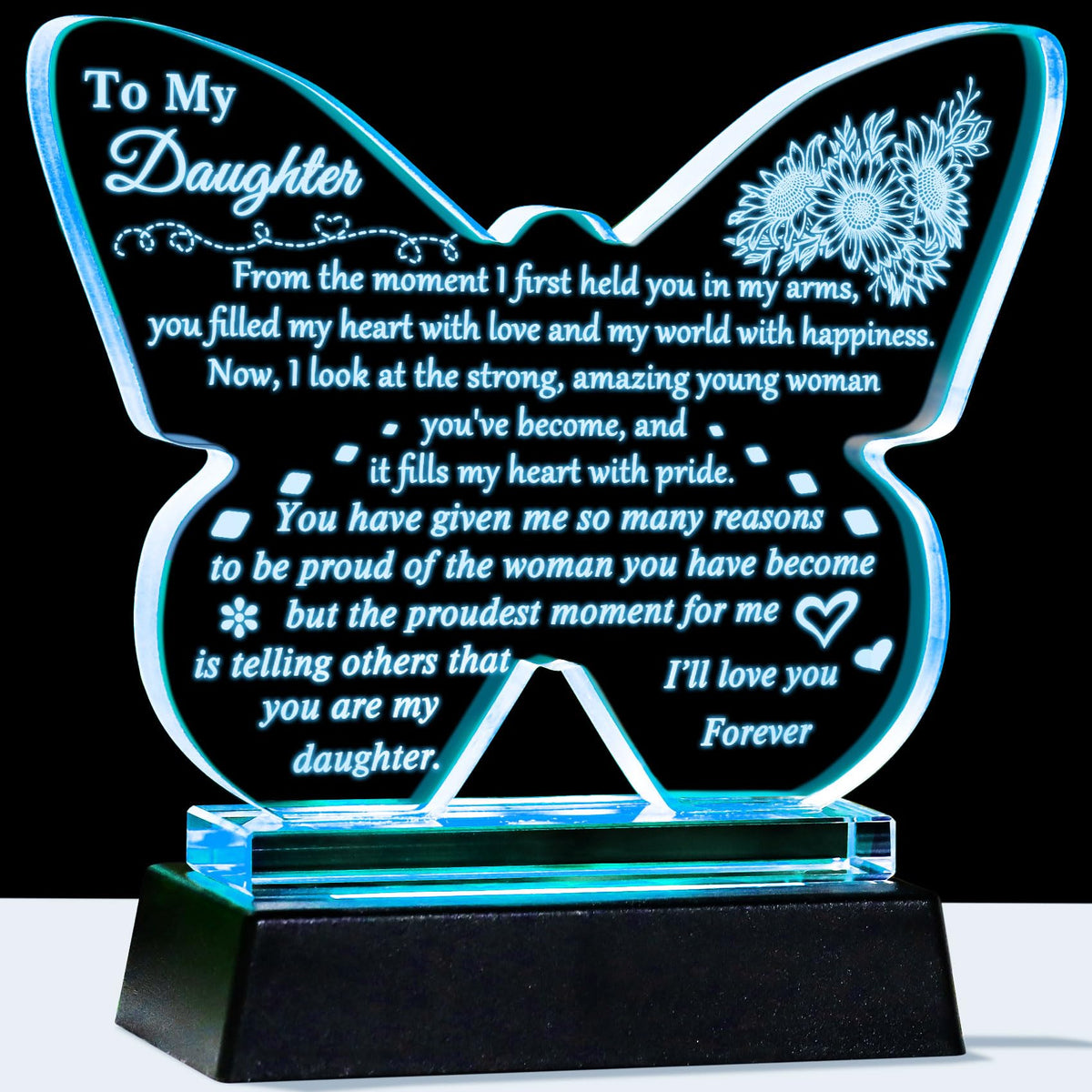 YWHL butterfly glass keepsake with intricate engraving for lasting sentiment