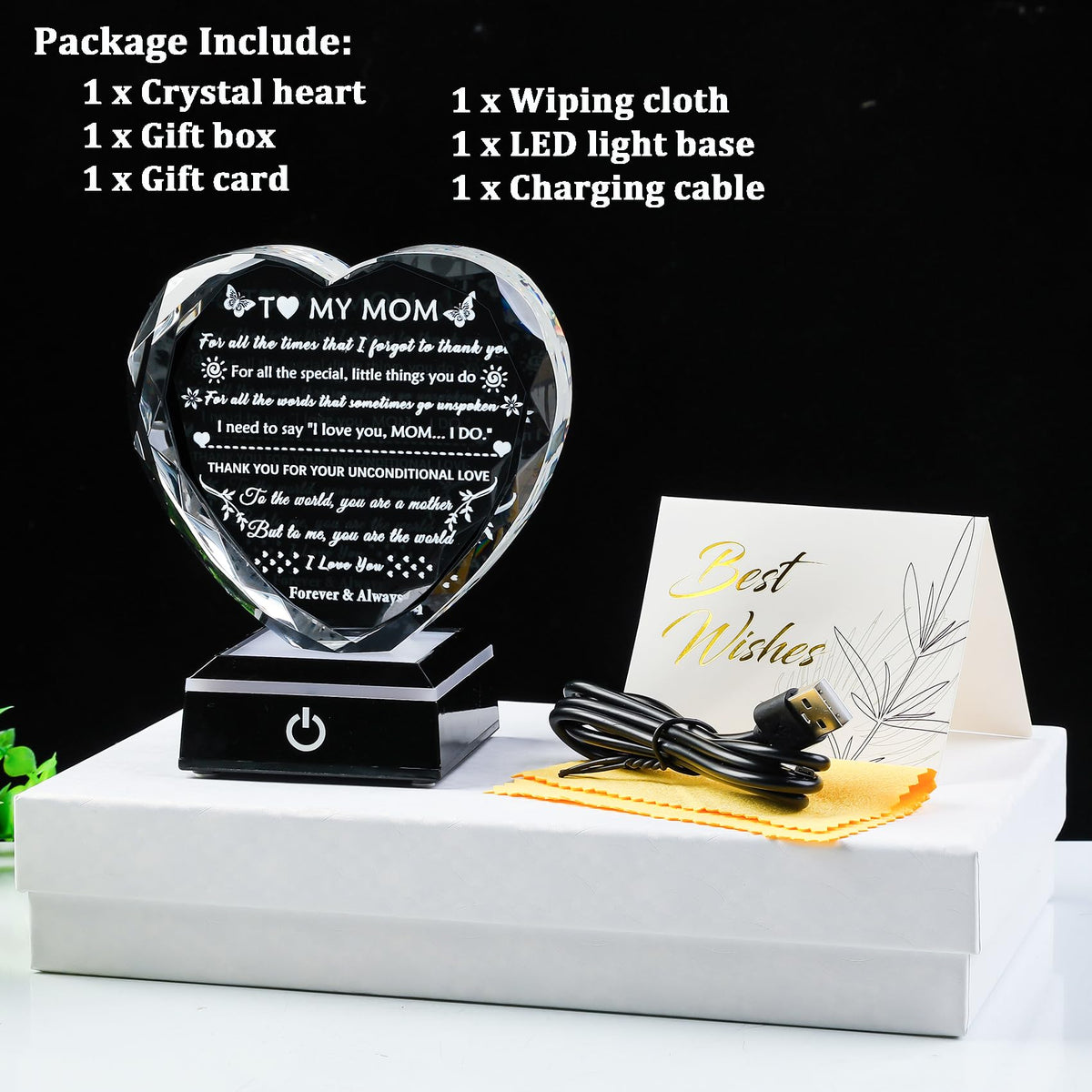 YWHL charging cable powers the LED base for color modes