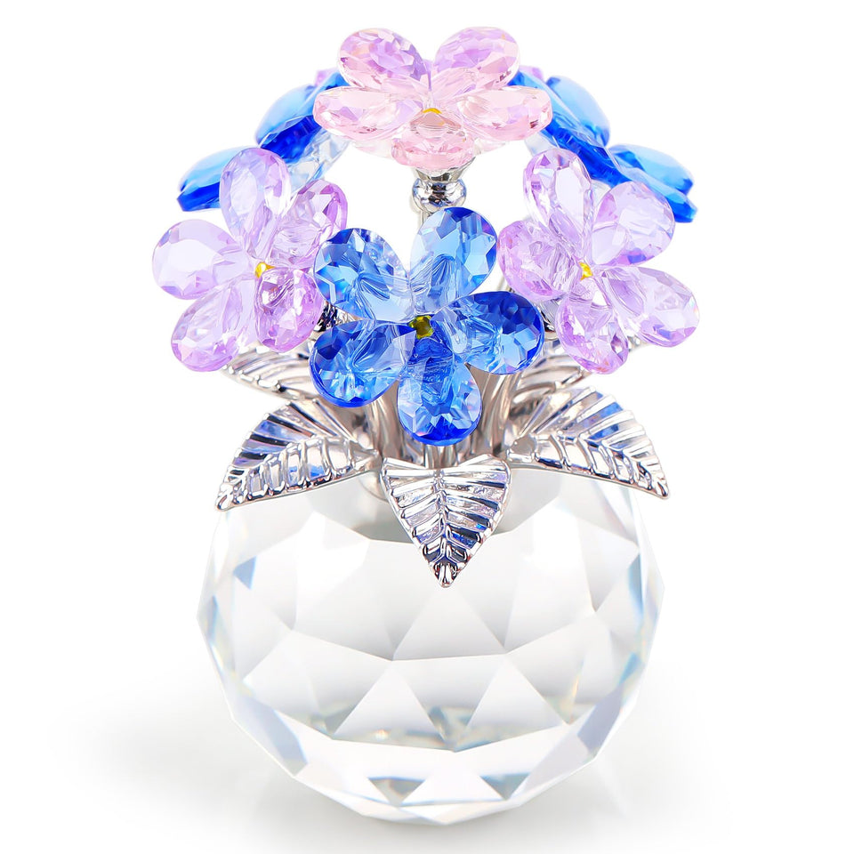 YWHL crystal forget-me-not flower figurine for elegant display.