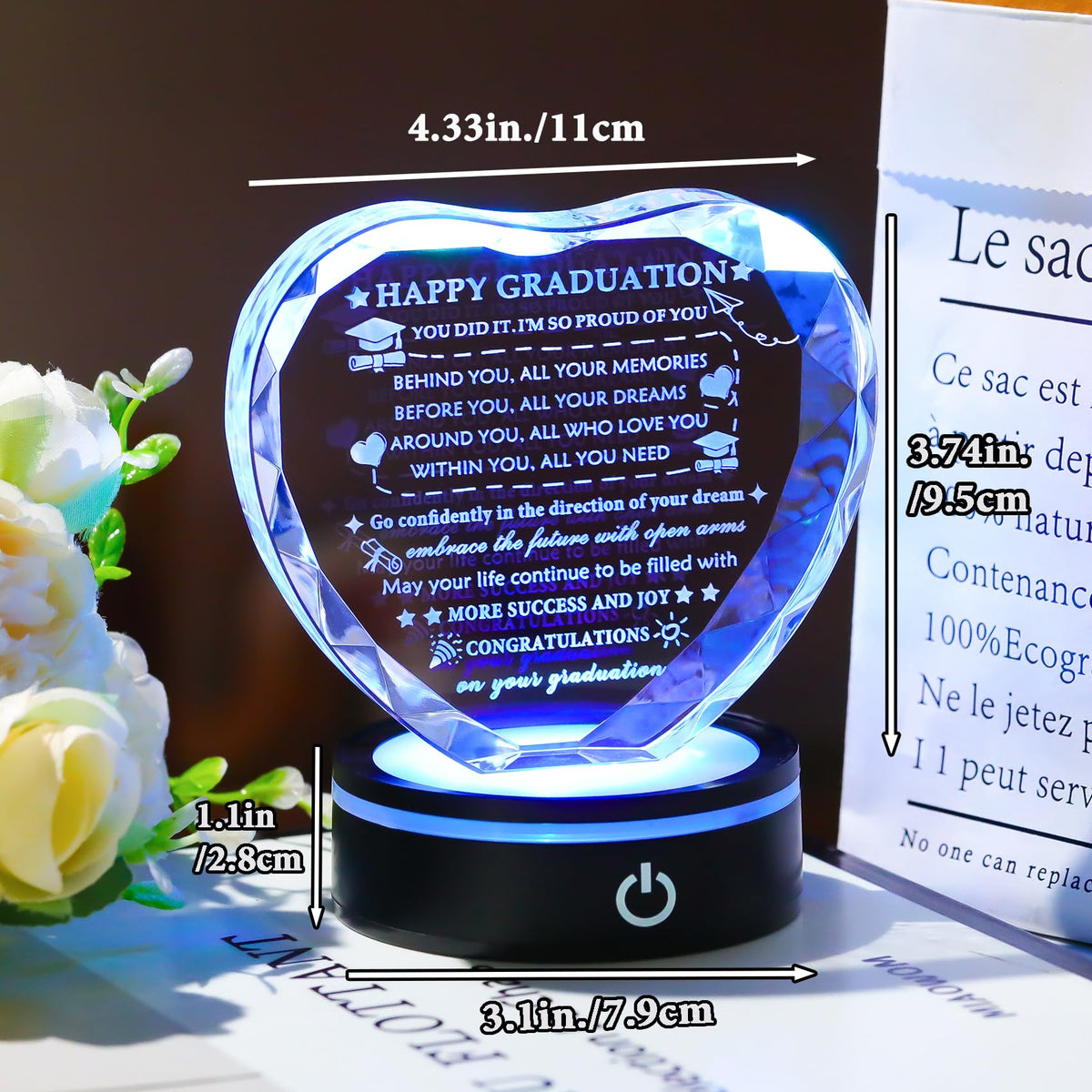 YWHL crystal engraving inside for lasting memories