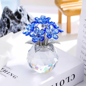Crystal bloom reflecting light to enhance ambience on a tabletops