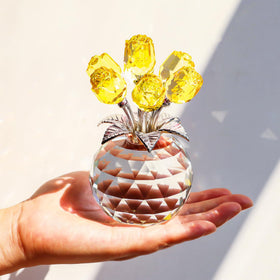YWHL crystal yellow rose decor brightens living spaces with a soft, luminous glow.
