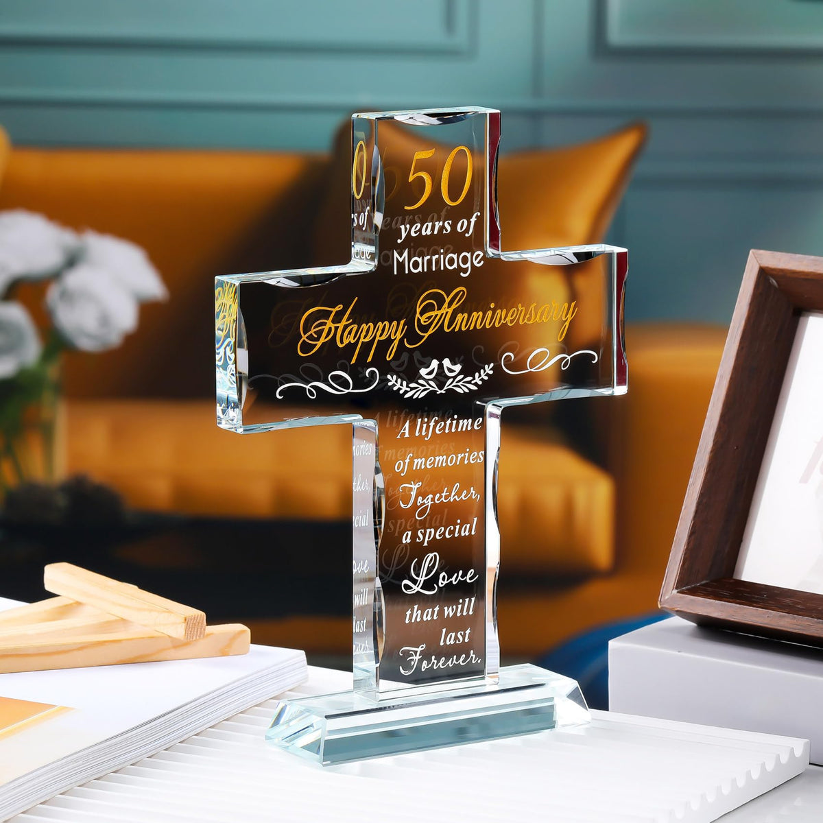 YWHL cross on a desk or bedside table for ongoing reminder of vows