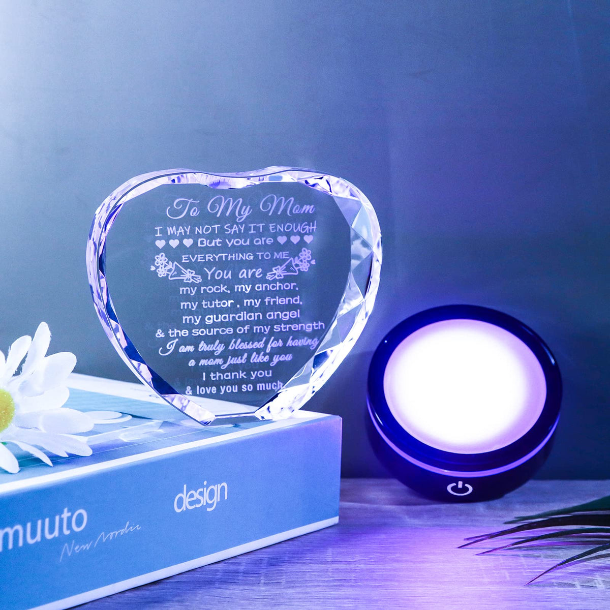 YWHL crystal keepsake on a shelf or desk creates warm memories