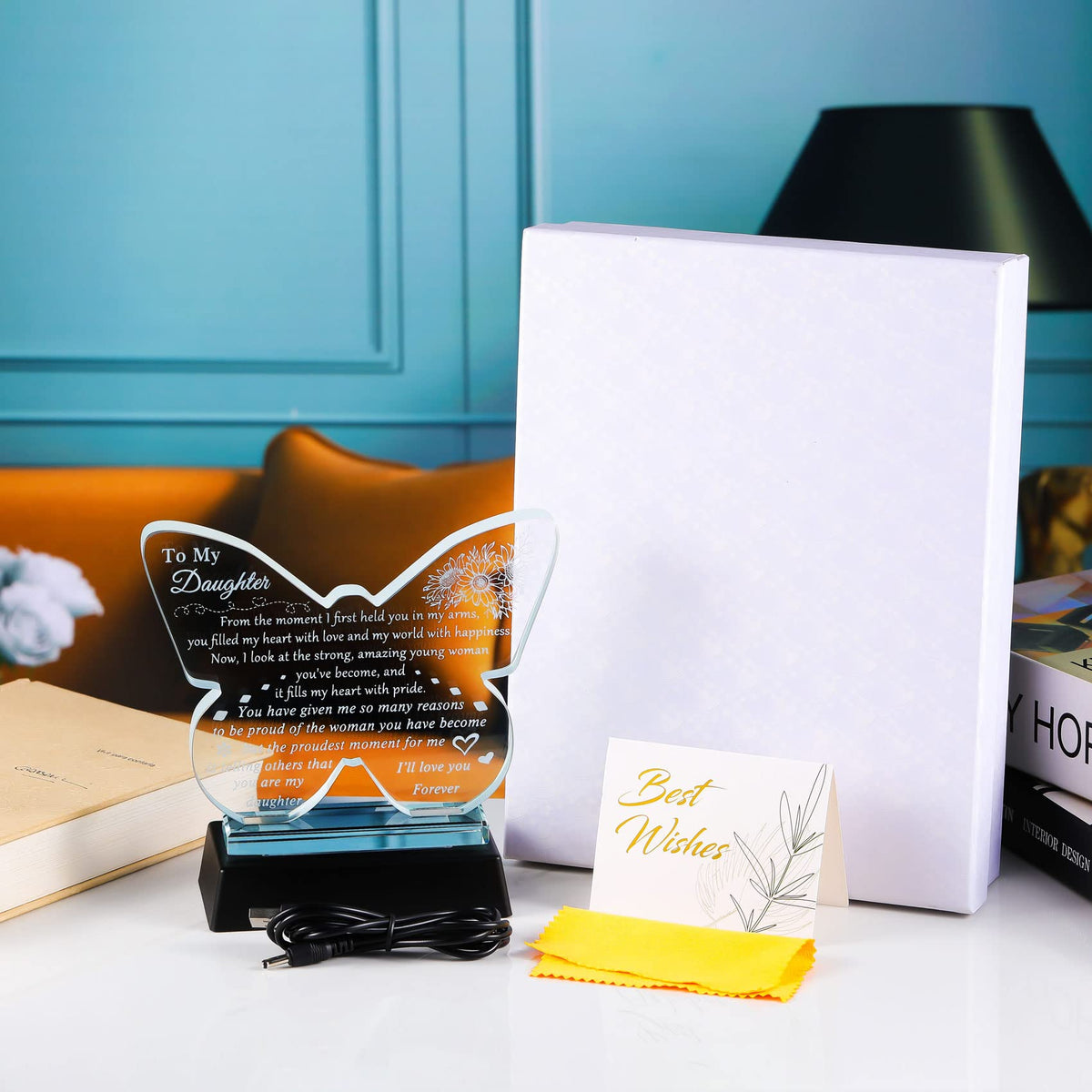 YWHL gift box packaging ready for gifting with card and cloth