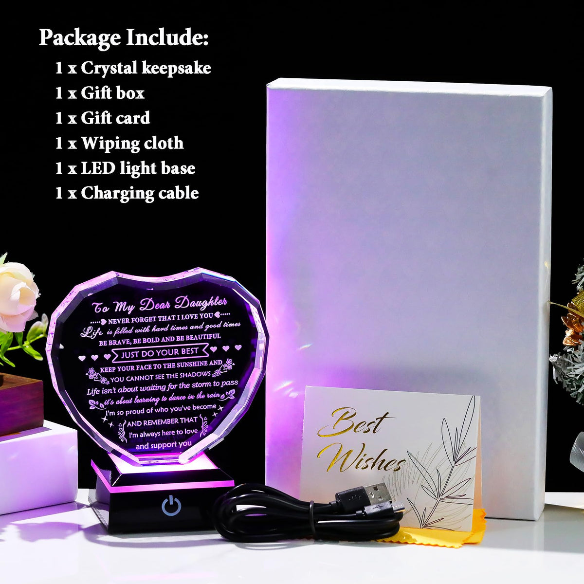YWHL Included instruction card guides LED base usage.