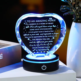 YWHL laser-engraved inscription visible inside the crystal for a lasting message