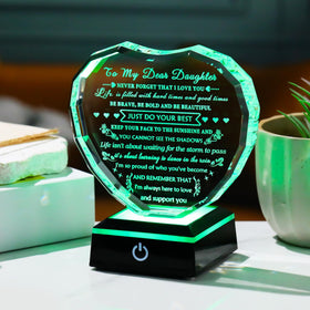 YWHL Laser-engraved message inside crystal for lasting sentiment.