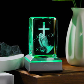 LED base with color-changing mode enhances the cross figure