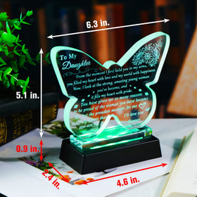 YWHL LED light base highlighting the butterfly keepsake with color glow