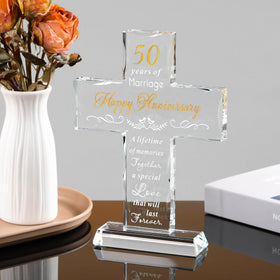 YWHL cross gift ideal for parents or grandparents celebrating 50 years